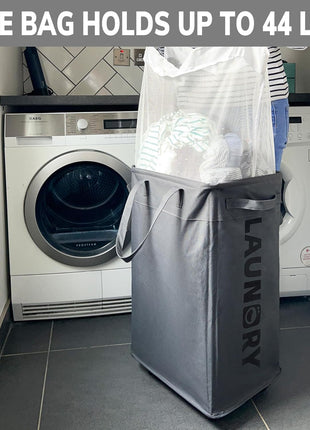 Goodpick Laundry Basket with Wheels, 75L Laundry Hamper, Dorm Room Essentials with Removable Wash Bag for Laundry Room, Rolling Laundry Basket with Handles, Grey