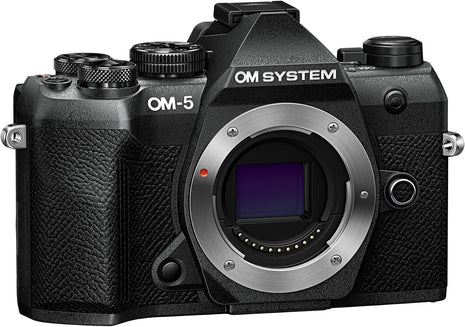 OM SYSTEM OM-5 Mark II Body Black Compact Light Weight Weather Sealed 4K Video Camera Best for Outdoor Travel