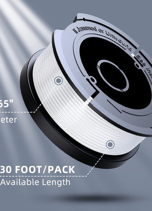 10 Pack Weed Eater String Compatible with Black+Decker, AF-100 0.065 inch Weed Wacker String Refill 240ft Automatic Feed String Trimmer Replacement Spool Line for Black&Decker(8 Spool+2 Cap+2 Spring)