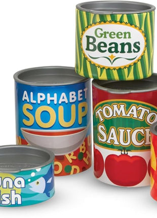 Melissa & Doug Let's Play House, 10 Grocery Cans with Removable Lids, Toy Food & Play Kitchen Accessories, Preschool Learning Toys for Girls & Boys 3+