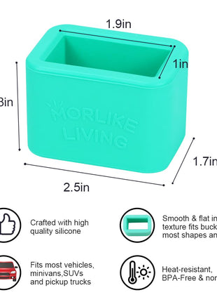 Morlike Silicone Buckle Holder Booster - Fits Most, Not All (Light Blue, 2 Pack)