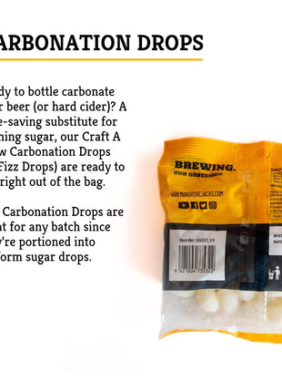 Craft A Brew - Carbonation Drops - For At Home Beer Brewing - Substitute For Priming Sugar - Prepares Homebrew For Carbonation & Bottle Conditioning - Beer & Hard Cider - No Added Flavor - 60 Count