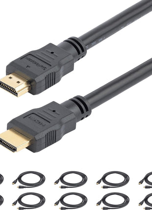 StarTech.com 6ft HDMI Cable - 10 Pack - 4K High Speed HDMI Cable with Ethernet - UHD 4K 30Hz Video - HDMI 1.4 Cable - Ultra HD HDMI Monitors, Projectors, TVs, Displays - Black HDMI Cord (HDMM610PK)