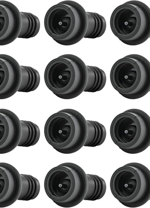 WOTOR Wine Stoppers Vacuum, Silicone Wine Saver & Preserver, Reusable Bottle Sealer, Keep Fresh (Black, 12 Pieces)