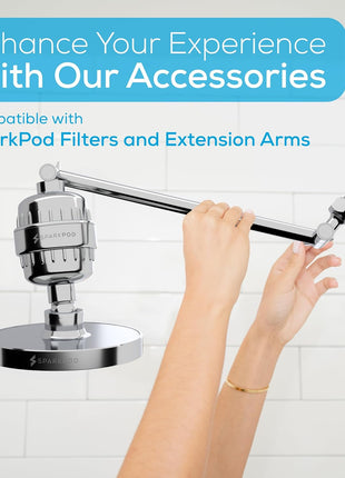 SparkPod Rain Shower Head, 6 Inch Round, Luxury Polished Chrome Finish | High Pressure Shower Heads, 90 Nozzles, Adjustable Showerhead, No Tools Needed, Universal Connection