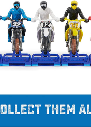 Supercross Authentic Die-Cast Motorcycles & Riders, 5-Pack | Includes 5 Bikes with Attached Pro Riders Like Ken Roczen, Metal Die-Cast Motors & Forks, Pretend Play Gifts for Kids Ages 3+