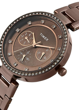TIMEX Brown Round Dial Analog Women's Watch - TWEL18722
