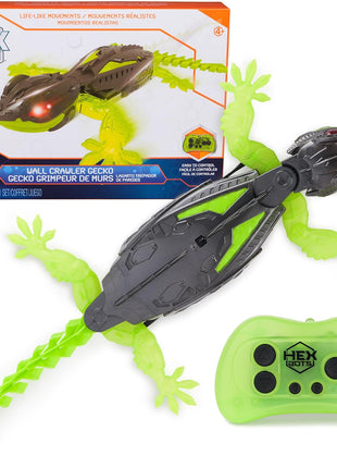 HEX BOTS Wall Crawler Gecko Rechargeable Remote Control Toy | Lizard RC Toy, Wall Climbing Technology, Realistic Limbs, Easy to Use Remote, Prank Toys & Gifts for Kids Ages 4+