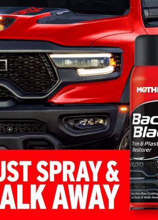 Mothers Back-to-Black Trim & Plastic Restorer, 10 oz. Aerosol (06110) | Removes Oxidation, Dirt & Wax Residue – Restores Faded Trim & Provides Long-Lasting Protection