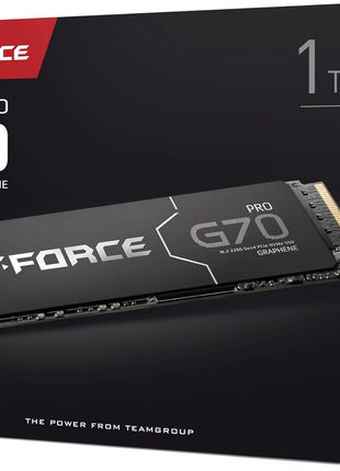 TEAMGROUP T-Force G70 PRO Graphene Heatsink 1TB DRAM SLC Cache 3D TLC NAND NVMe InnoGrit PCIe Gen4x4 M.2 2280 Gaming Internal SSD Works with PS5 Read/Write 7400/5500 MB/s TM8FFH001T0C129