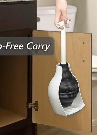 Korky BeehiveMAX Hideaway - Heavy Duty Toilet Plunger with Holder - Drip Free Carry - Seals All Bowl Shapes – Powerful Clog Removal, 97-5