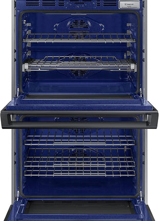 SAMSUNG 30" Smart Double Wall Oven w/Steam Cook, Wi-Fi, Large Oven Capacity, NV51K6650DG/AA, Fingerprint Resistant Stainless Steel, Black