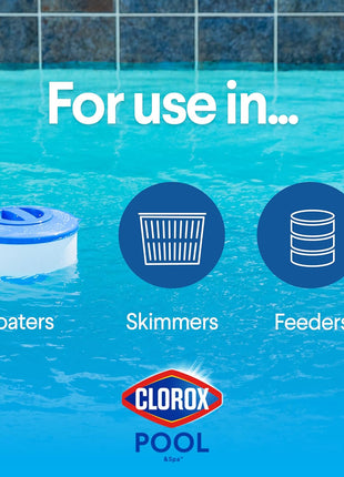 Clorox Pool&Spa XTRABLUE 3 inch Chlorinating Tablets, Individually Wrapped, Kills Bacteria & Stops Algae (5 LB)