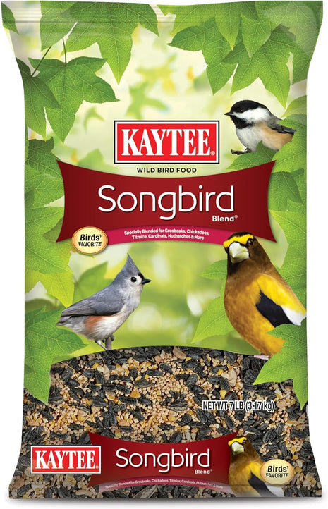 Kaytee Songbird Wild Bird Seed Food, Blended for Grosbeaks, Chickadees, Titmice, Cardinals, Nuthatches & More, 7 Pounds