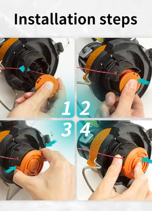 15 Pack Trimmer Spool Line for Worx,(WA0010)Replacement Weed Wacker String for Worx Weed Eater,Trimmer Line Refills 0.065'' for Worx,Suitable for Worx String Trimmers(12 Trimmer Spools,3 Trimmer Caps)