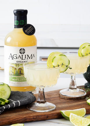 Agalima Authentic Organic Margarita Drink Mix, All Natural, 1 Liter (33.8 Fl Oz) Glass Bottle