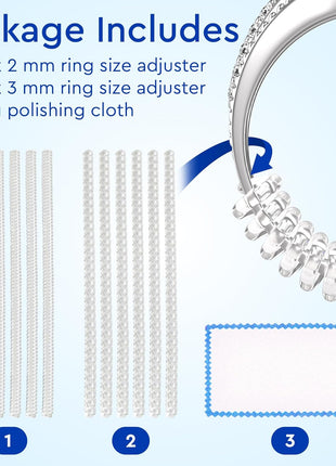 Ring Sizer Adjuster for Loose Rings - 12 Pack, Guards, Spacers & Tighteners, Fits Bands Up to 6mm, Reduces Size by 0.5-1.5, Invisible Design for Women & Men by 5 STARS UNITED