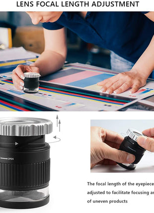30X Loupe Magnifier Eye Loops Magnifying Glass Jewelry Coin Supplies | 30X,battery,6 lights,portable,adjustable,eye loupe,jewelry magnifier,currency,coin collection supplies,printers loupe
