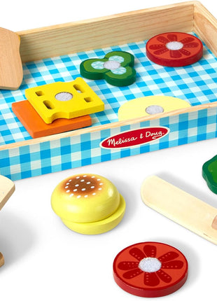 Melissa & Doug Wooden Sandwich-Making Pretend Play Food Set Food Toys for Kids Play Kitchen for Ages 3+