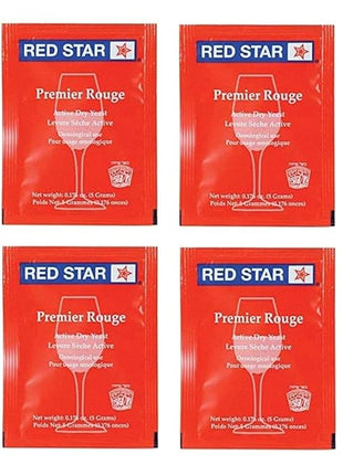 North Mountain Supply - RS-PR-12 Red Star Premier Rouge Wine Yeast -0.18 Ounce (Pack of 12) - Fresh Yeast