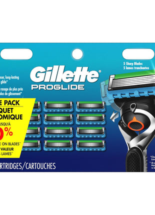 Gillette Fusion5 ProGlide Razor for Men, 12 Blade Refills with Precision Trimmer