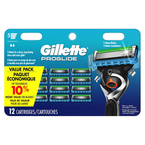 Gillette Fusion5 ProGlide Razor for Men, 12 Blade Refills with Precision Trimmer