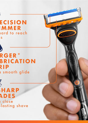 Gillette Fusion5 Power Razor Blade Refills for Men, 8 Count, with Precision Trimmer