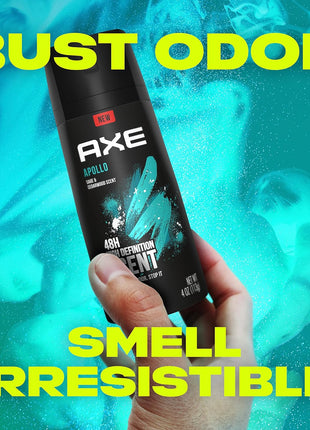 AXE Apollo Body Spray Deodorant for Long-Lasting Odor Protection, Sage & Cedarwood Deodorant for Men Formulated Without Aluminum 4oz 4 Count