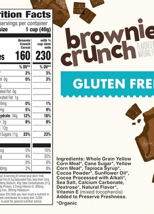 Cascadian Farm Organic Brownie Crunch Breakfast Cereal, Gluten Free, Made With Real Cocoa and Whole Grain, 12.4 oz