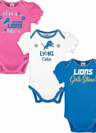Gerber NFL Baby-Girls NFL Team 3 Pack Short Sleeve Onesie Bodysuit
