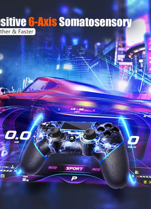 AceGamer 2 Pack for PS4 Controller, Hall Effect Joysticks & Programmable Back Buttons, Wireless Controller for PS4/Pro/Slim/PC, RGB Light/Turbo/Vibration/Motion/3.5mm Audio Jack!