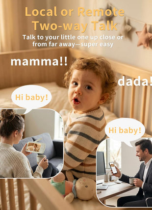 ALIOBC Baby Monitor with Camera and Audio WiFi & No-WiFi Modes AI Smart Baby Camera Cry Detection Night Vision 1080p FHD Camera and 5inch Large Screen Two-Way Talk 1000ft Range Easy Setup for New Parents