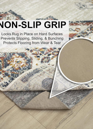 Mohawk Home Non Slip Rug Pad 8' x 10' - 1/4" Thick Felt + Latex Rubber Gripper - Dual Surface Cushion for Hardwood, Carpet, Tile Floors, Made in USA