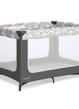 Dream On Me Zodiak Baby Playard, Breathable Mesh Sides, Soft Comfortable Mattress, Quick & Easy to Fold with Travel Carry Bag, Compact Space Saving Design - Gray