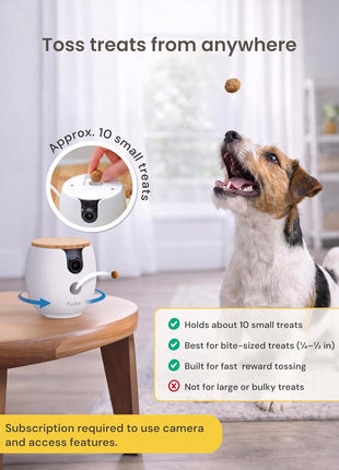 Furbo Mini 360° [Subscription Required] New 2K QHD Pet Camera - Unlock w/Paid Plan: Dog & Cat Safety Alerts, Rotating Treat Toss, 2-Way Speaker (Low Risk, 3mo Min. Cancel Anytime)