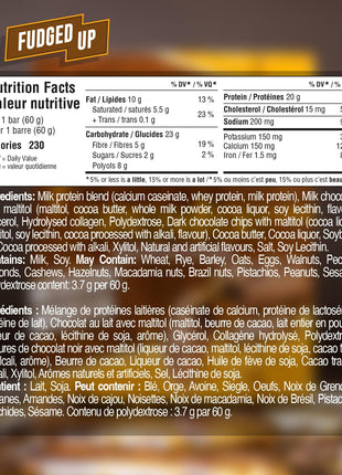 Grenade High Protein, Low Sugar Bar - Fudged Up, 12 x 60 g | High Protein, Low Sugar Bar, 22 g Protein, 1 g Sugar, Fudge Center, Caramel, & Dark Chocolate Chips, Milk Chocolate Coated