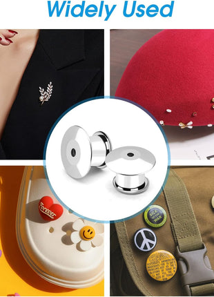 40PCS Locking Pin Back Locking Pin Keeper Clasp, Metal Pin Backing for Brooch Enamel Lapel Pin Lock