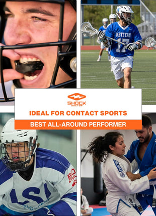 Shock Doctor Mouth Guard Sports, Hockey, Lacrosse, Baseball, Wrestling Moutguard, Gel Max Heavy Duty Protection & Custom Fit, Football Mouth Guard with Strap, Adult & Youth Mouthguard
