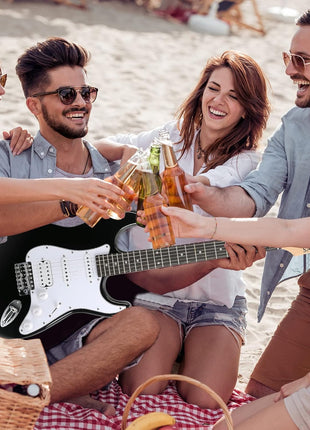 SAYHA Electric Guitar, 39 Inch Solid Full size Electric Guitar HSS Pickups Starter Kit Includes Amplifier, Bag, Digital Tuner, Strap, String, Cable, Picks Black