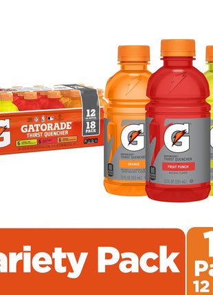 Gatorade Thirst Quencher Sports Drink, Variety Pack, 12 Fl Oz (Pack of 18)