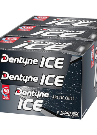 Dentyne Ice Arctic Chill Sugar Free Gum, 9 Packs of 16 Pieces (144 Total Pieces)