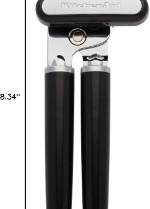 KitchenAid Classic Multifunction Can Opener and Bottle Opener Easy to Use, Razor Sharp Stainless Steel Cutting Wheel, Soft Ergonomic Handles, Black