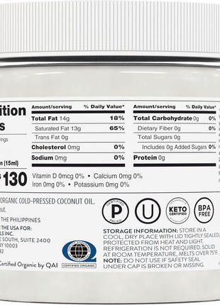Viva Naturals Organic Coconut Oil, 16 fl oz – Unrefined, Cold-Pressed Extra Virgin Coconut Oil, USDA Organic & Non-GMO, Natural Cooking Oil, Hair Oil & Skin Oil