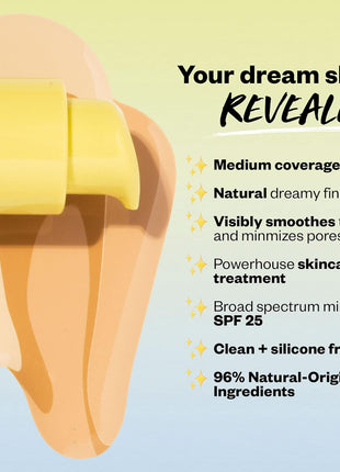 Kosas Revealer Liquid Foundation SPF 25 – Medium Buildable Coverage, Hydrating Natural Glow Finish, Light Medium Neutral 200