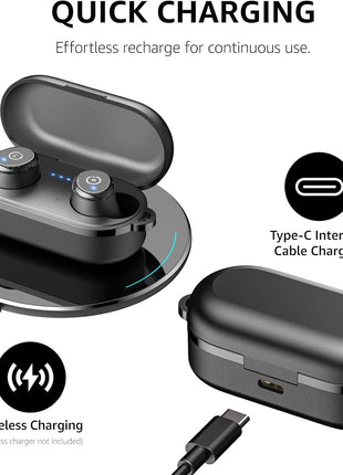 TOZO T10 Wireless Earbuds Bluetooth 5.3 Headphones, App Customize EQ, Ergonomic Design, 55H Playtime, Wireless Charging Case, IPX8 Waterproof Sound in-Ear Headset, New Version