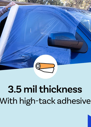 Crash Wrap, 36 inch x 100 feet, Clear Collision Wrap for Damaged Vehicles & Car Windows, Removes Cleanly, Made in America