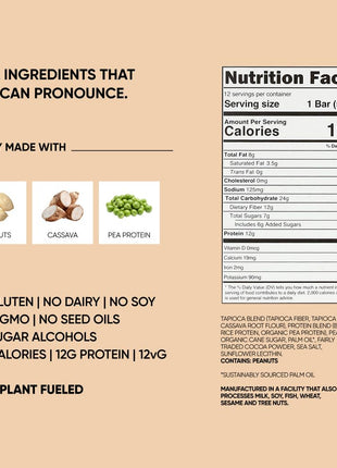 TRUBAR Vegan Protein Bar, Get In My Belly Pb & Jelly, Gluten Free, Plant Based, High Fiber, Dairy Free, Low Fat, Non GMO, No Sugar Alcohols, 12G Lean Protein, 13G Fiber, Healthy Snack Bars, 12 CT