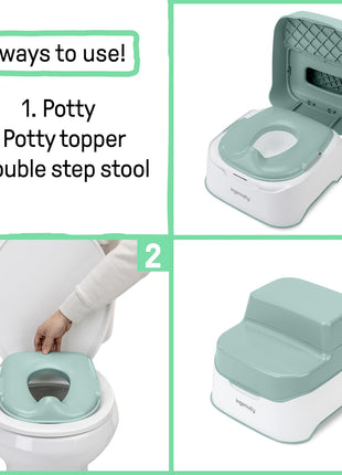 Ingenuity Prepare to Potty 3-in-1 System - Potty Training Toilet, Topper, Step Stool, Easy Setup, for Toddlers Ages 18 Months+