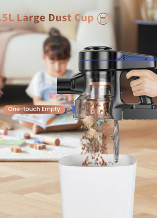 NADALY Cordless Vacuum Cleaner, 500W 40KPA Stick Vacuum with 45min Runtime, Anti-Tangle Vacuum Cleaners for Home, Self-Standing Rechargeable Wireless Vacuum for Hardwood Floor Carpet Pet Hair