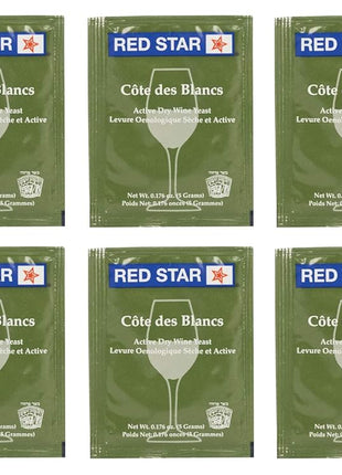 North Mountain Supply - RS-CB-10 Red Star Cote des Blancs Wine Yeast - Pack of 10 - With Freshness Guarantee
